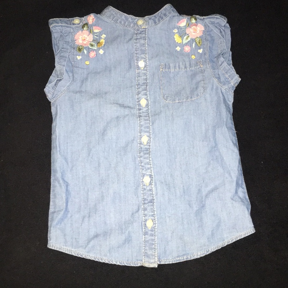 Girls blue jean button up